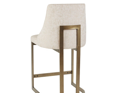 Upholstered Counter Stool With Metal Base - Cream