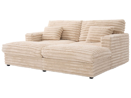 Oversized Double Chaise Lounge Sofa Bed With USB Ports And Cup Holders
