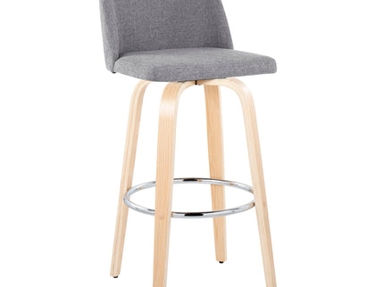 Toriano - Contemporary Fixed Height Barstool & Swivel With Round Footrest (Set of 2)