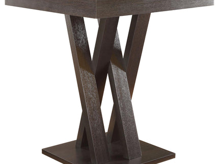 Double X Base Square Bar Table - Cappuccino