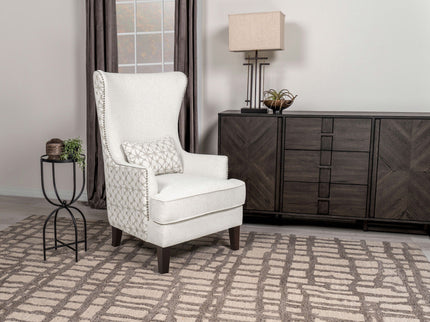 Lindstrom - Wingback Accent With Contoured Back - Ivory White