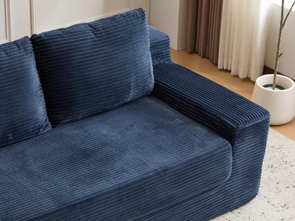 Comfortable Deep Seat Loveseat Sofa Bed, Reversible Cushion With Pillows