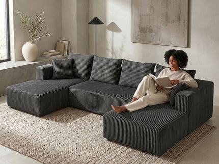 U-Shaped Modular Sectional Sofa With Double Chaise, Oversized Deep Seat For Living Room
