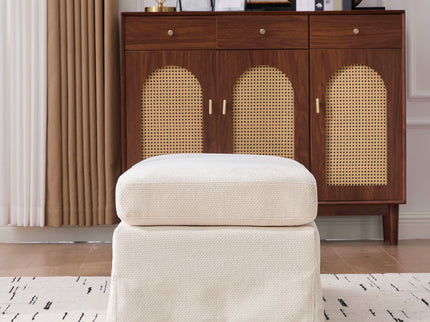 Wide Modern Upholstered Ottoman Foot Stool