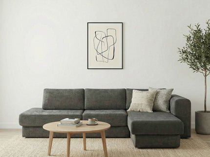 L-Shaped Modular Sofa With Double Layer Cushion