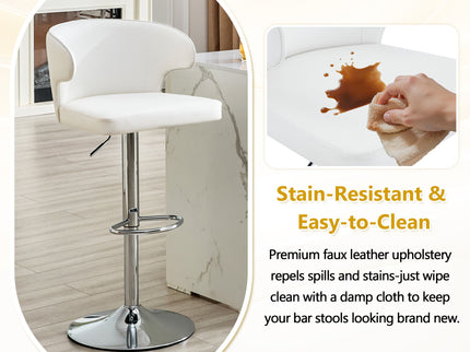 Adjustable Swivel Bar Chair With Ergonomic High Back Design