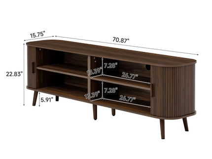 70" TV Stand, Media Center With Ample Storage - Dark Brown
