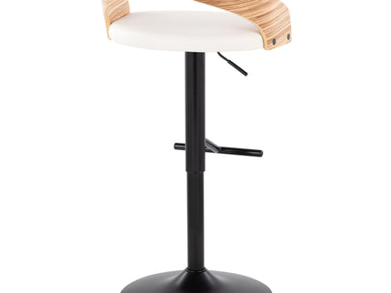 Grotto - Contemporary Adjustable Barstool With Swivel & Straight T Footrest (Set of 2)