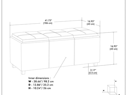 Avalon - Upholstered Storage Ottoman