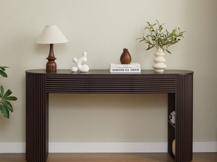 Retro Console Table With Storage, 3 Drawers