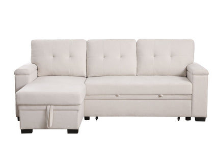 Lucca II - 84.5"W Reversible Sleeper Sectional Sofa with Storage Chaise