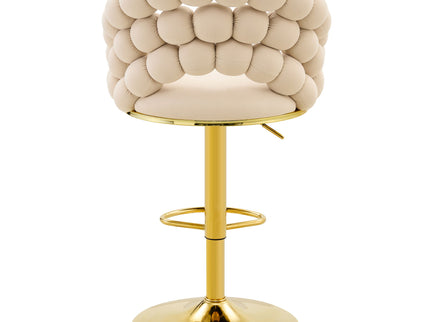 Puffy Bubble Chair, Ball Chain (Set of 2) - Beige / Gold