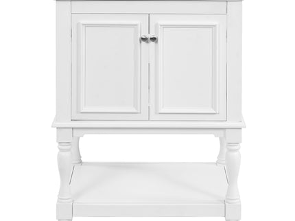 Modern Bathroom Vanity With Sink, Rectangular Cabinet With Open Shelf And Closed Storage