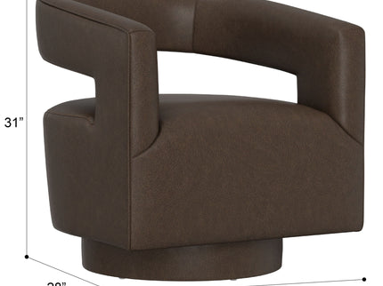 Swivel Accent Chair With Geometric Backrest