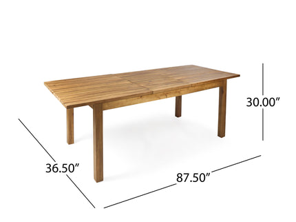 Wilson - Expandable Dining Table With Slat Design - Teak Acacia Wood