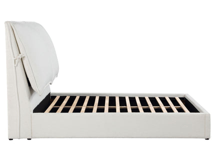 Corwyn - Queen Upholstered Panel Bed With Headboard Pillows - White
