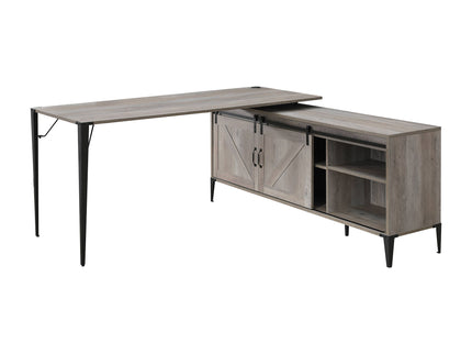Zakawani - Writing Desk With Cabinet - Gray