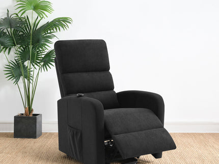Royston - Upholstered Power Lift Recliner With Remote Comfort - Black