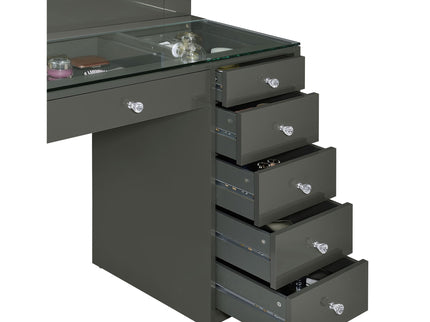 Fern - 7 Drawer Vanity Set With Mirror And Globe Lights
