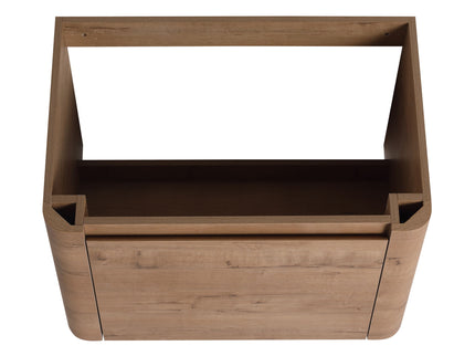 Wall Mounted Bathroom Vanity With Sink And Storage Shelves, Soft Close Doors