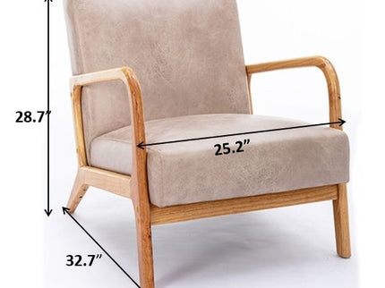 Classic Mid-Century Modern Accent Chairs, Open Framed Armchair With Cushioning