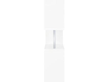 5 Tier Geometric Bookcase - White