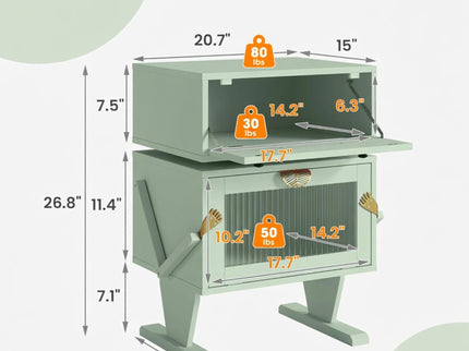 Robot LED Nightstand With 360° Rotating Drawer