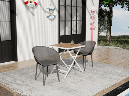 2 Pack Lounge Chair Set & Folding Square Table