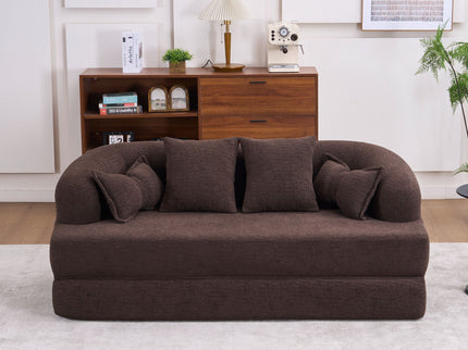 Foldable Sofa Bed, Boneless Couch Convertible Sleeper With 4 Pillows