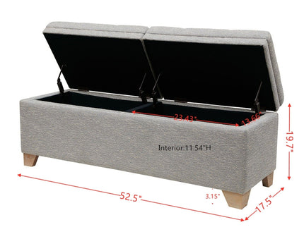 Soft Close Upholstered Storage Bench, Convenient Design