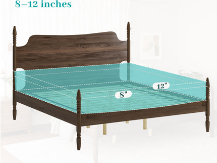 Retro 4 Poster Platform Bed Frame With Curved Tall Headboard