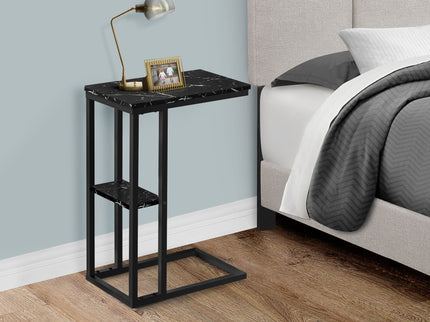 Accent Table, C - Shaped, Marble Look Contemporary & Modern Convenient Design