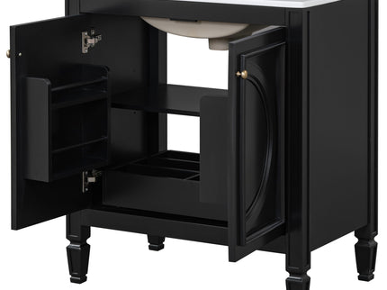 Double Sink Bathroom Vanity Set With Wall Mount Mirror Cabinet