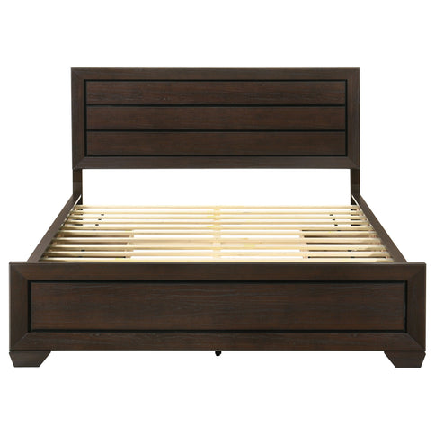 Kauffman - Queen Storage Panel Bed With Side Drawers - Dark Brown