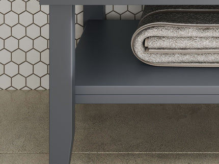 Bathroom Vanity With Ceramic Sink, Adjustable & Open Shelf