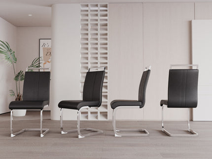 Modern Dining Chairs With Padded Seat, High Back