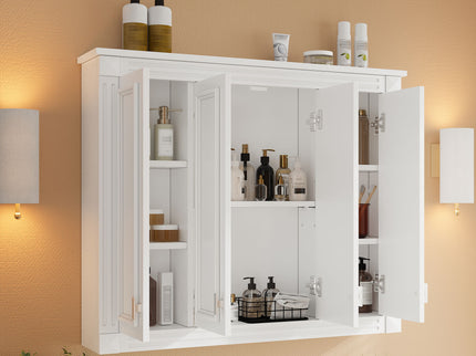 Wall Mounted Medicine Cabinet With Adjustable Shelf - White