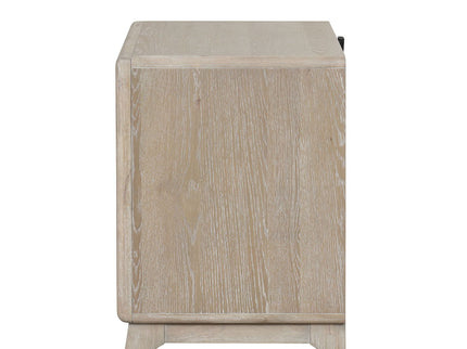 1 Piece Nightstand With Angled Feet, Dovetail Drawers, Bedroom Furniture - Oak
