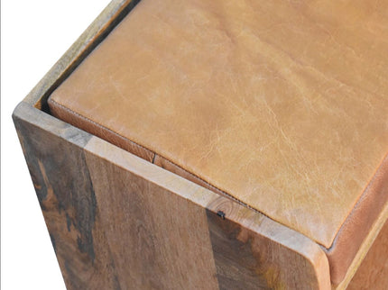 Solid Wood Bench With Upholstered Sea