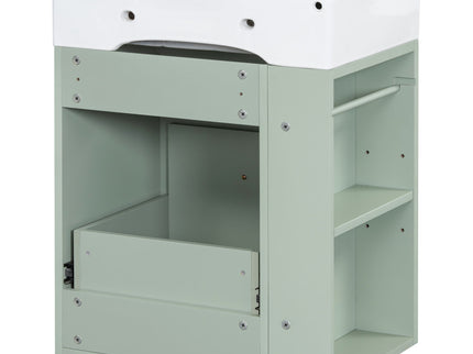 Modern Bathroom Vanity With Sink, Storage Cabinet, Drawer & Side Shelf