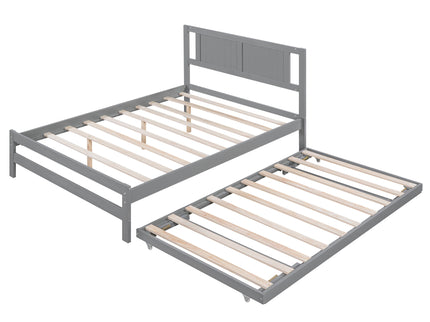 Platform Bed With Adjustable Trundle