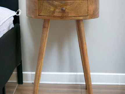 Nordic Chestnut Circular Nightstand