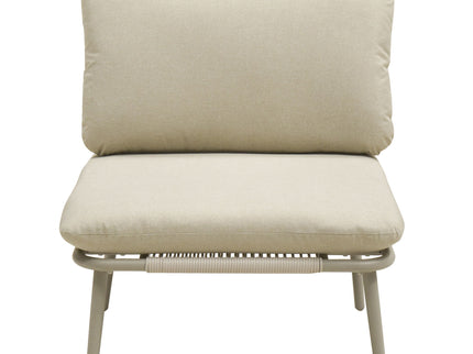 Modular Patio Armless Sofa Chair With Thick Cushion - Off White