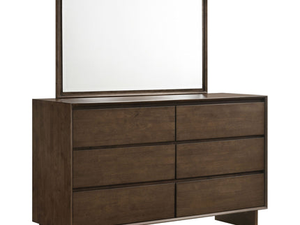 Hemlock - 6 Drawer Dresser With Mirror - Brown