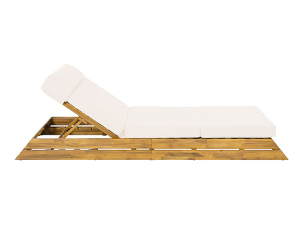 Chaise Lounge Set With 4 Fold Cushion And Built In Headrest