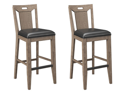 Slat Back Bar Stools (Set of 2) - Brown