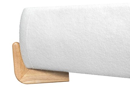Elegant Boucle Upholstered Bed With Solid Wood Feet