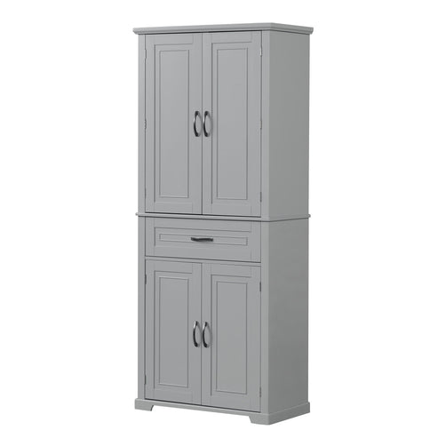 Bathroom Storage Cabinet With Doors And Drawer, Adjustable Shelf