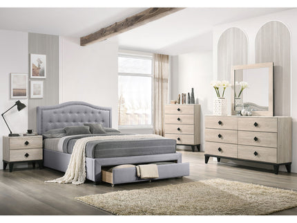 Modern Button Tufted Arch Headboard Bed With Storage Footboard