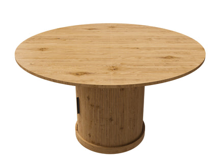 Extendable Oval Dining Table With 2 Tier Storage - Oak